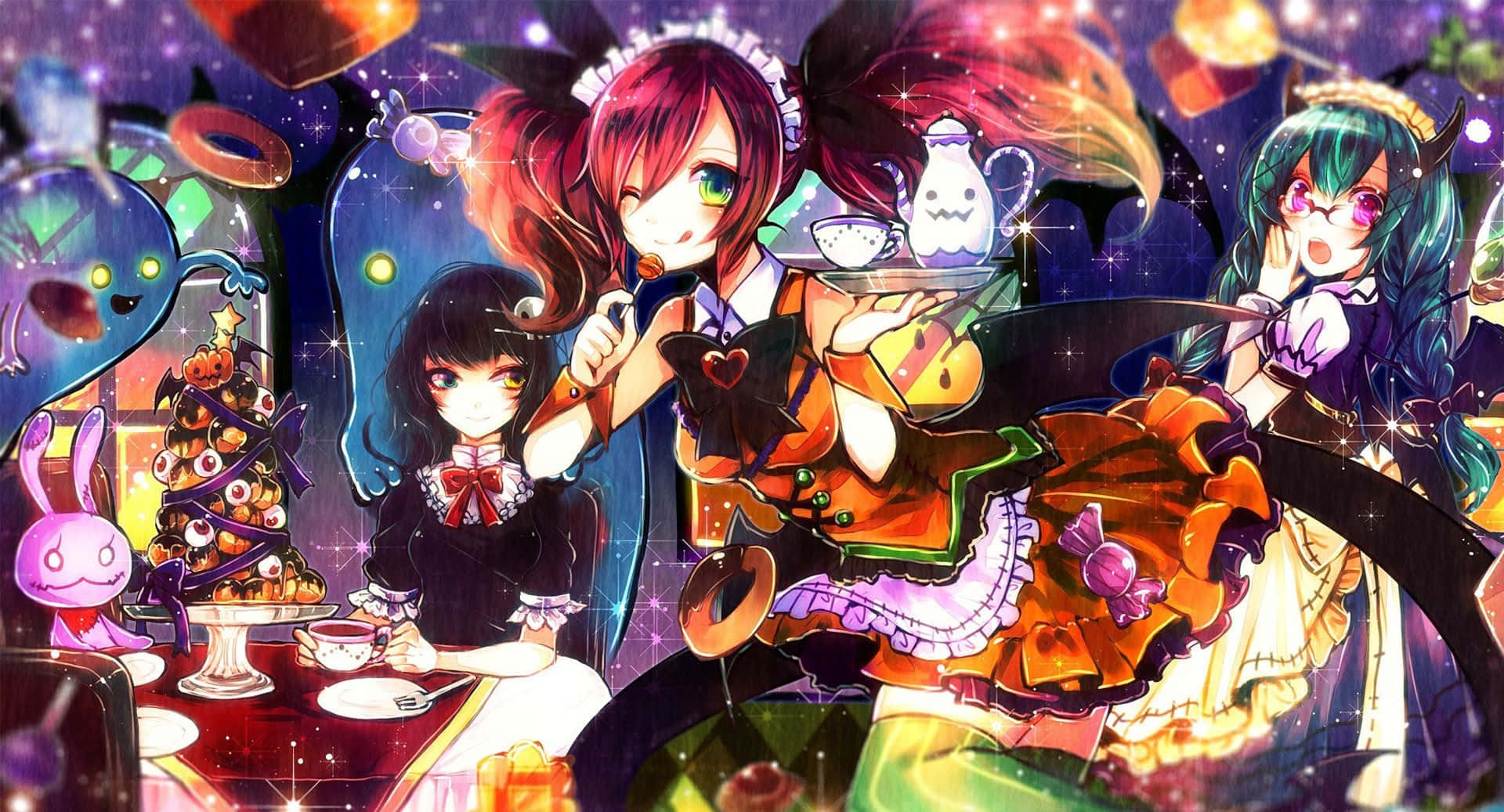 Anime Thanksgiving Party Background