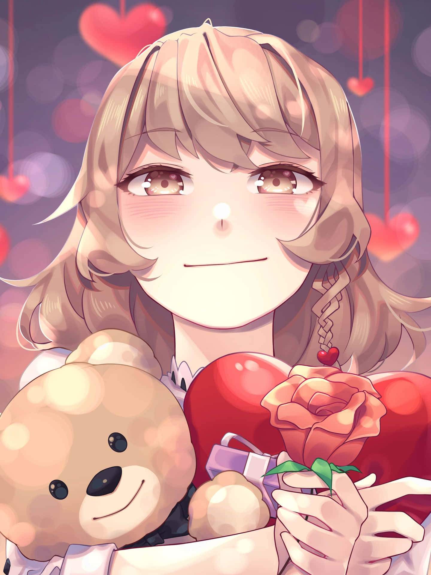 Anime Valentines Day Celebration Background