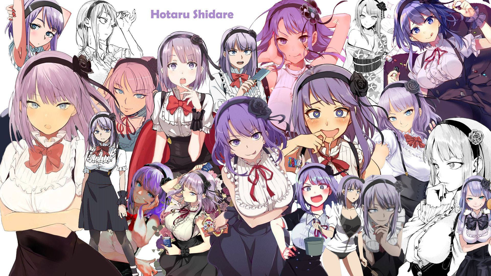 Anime Waifu Dagashi Kashi Hotaru Shidare Purple Aesthetic Background