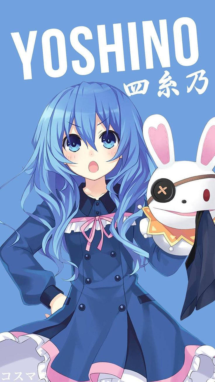 Anime Waifu Date A Live Yoshino Himekawa Blue Aesthetic Background