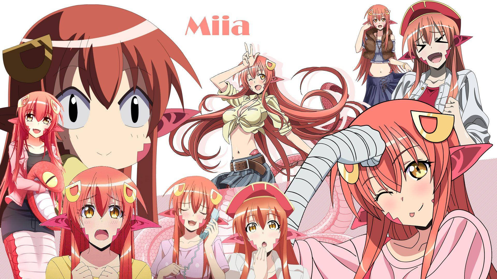 Anime Waifu Monster Musume Miia Collage Background