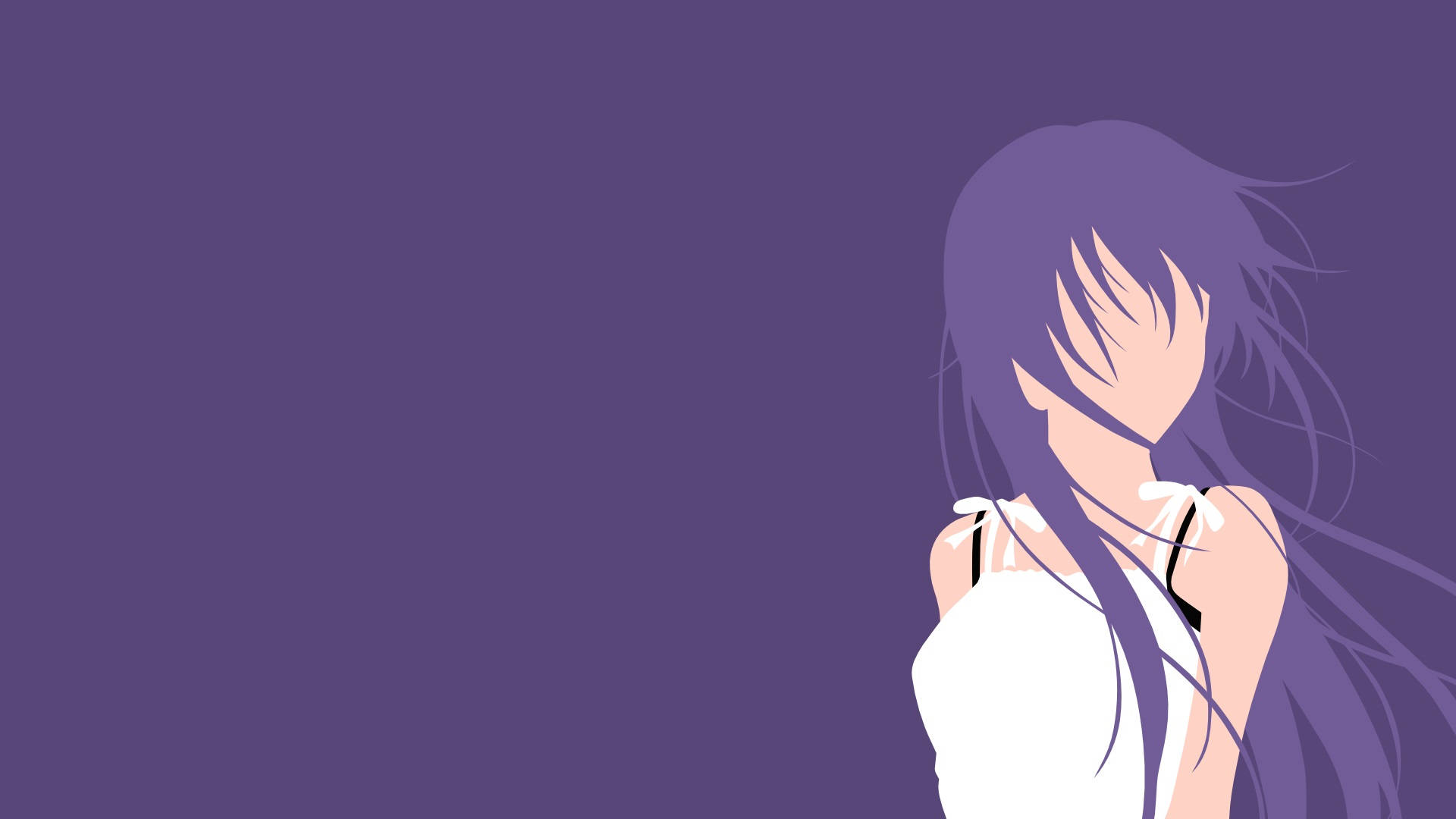 Anime Waifu Yuzuki Eba Minimalist Purple Aesthetic Background