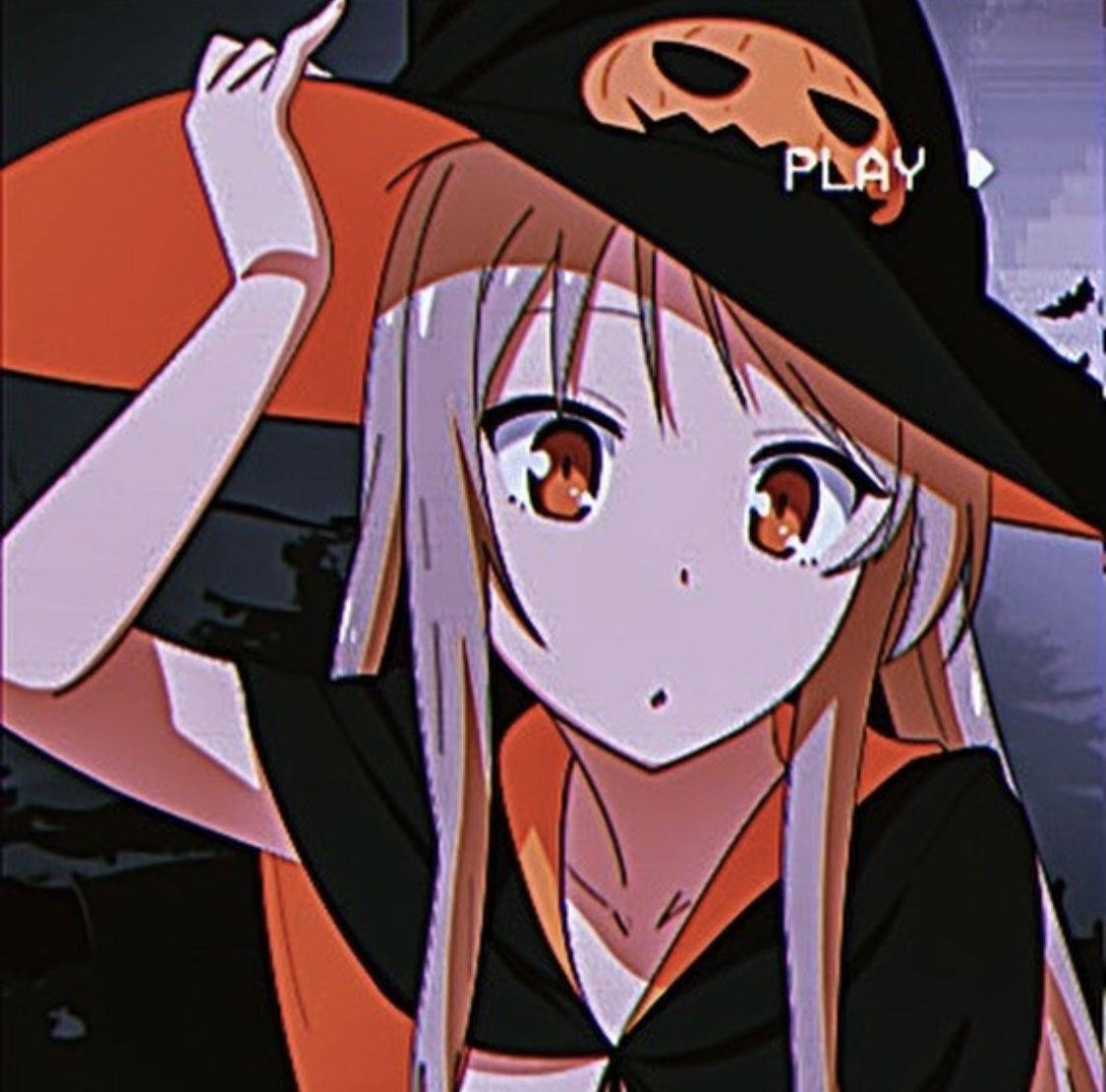 Anime Witch Girl Halloween Pfp Background