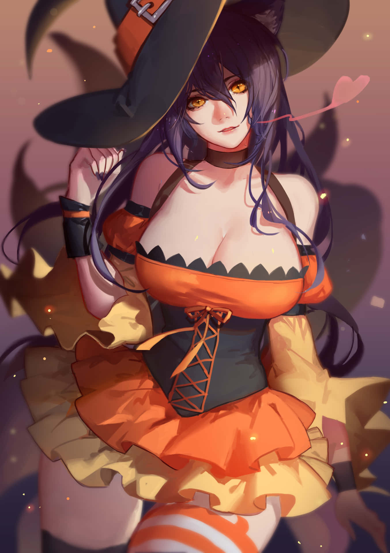 Anime Witch Showing Thigh Background