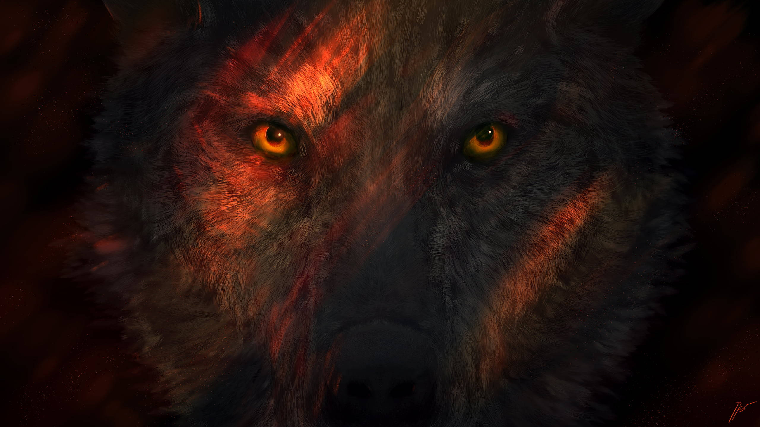 Anime Wolf Eyes Orange Aesthetic