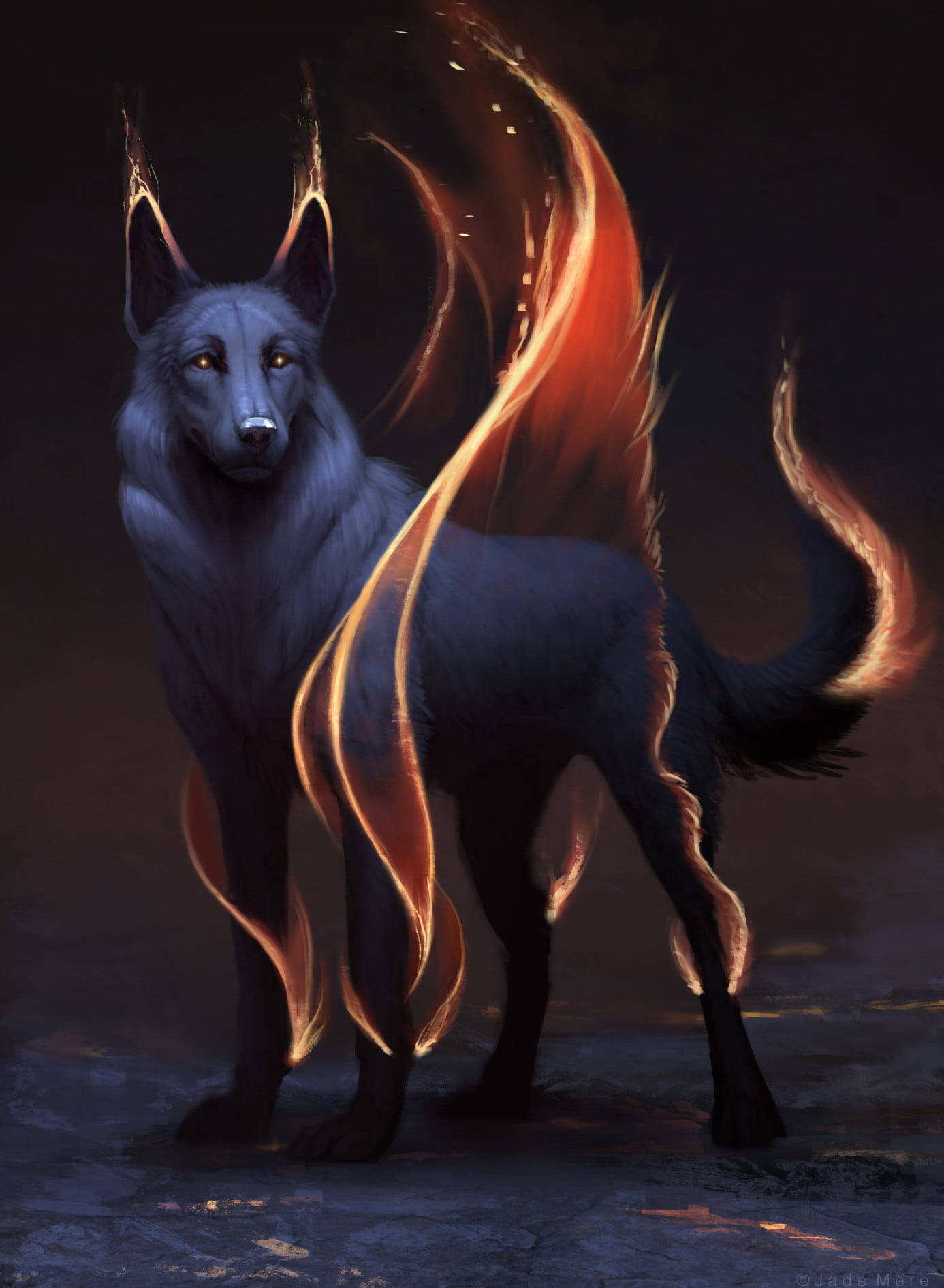 Anime Wolf Fire Aesthetic