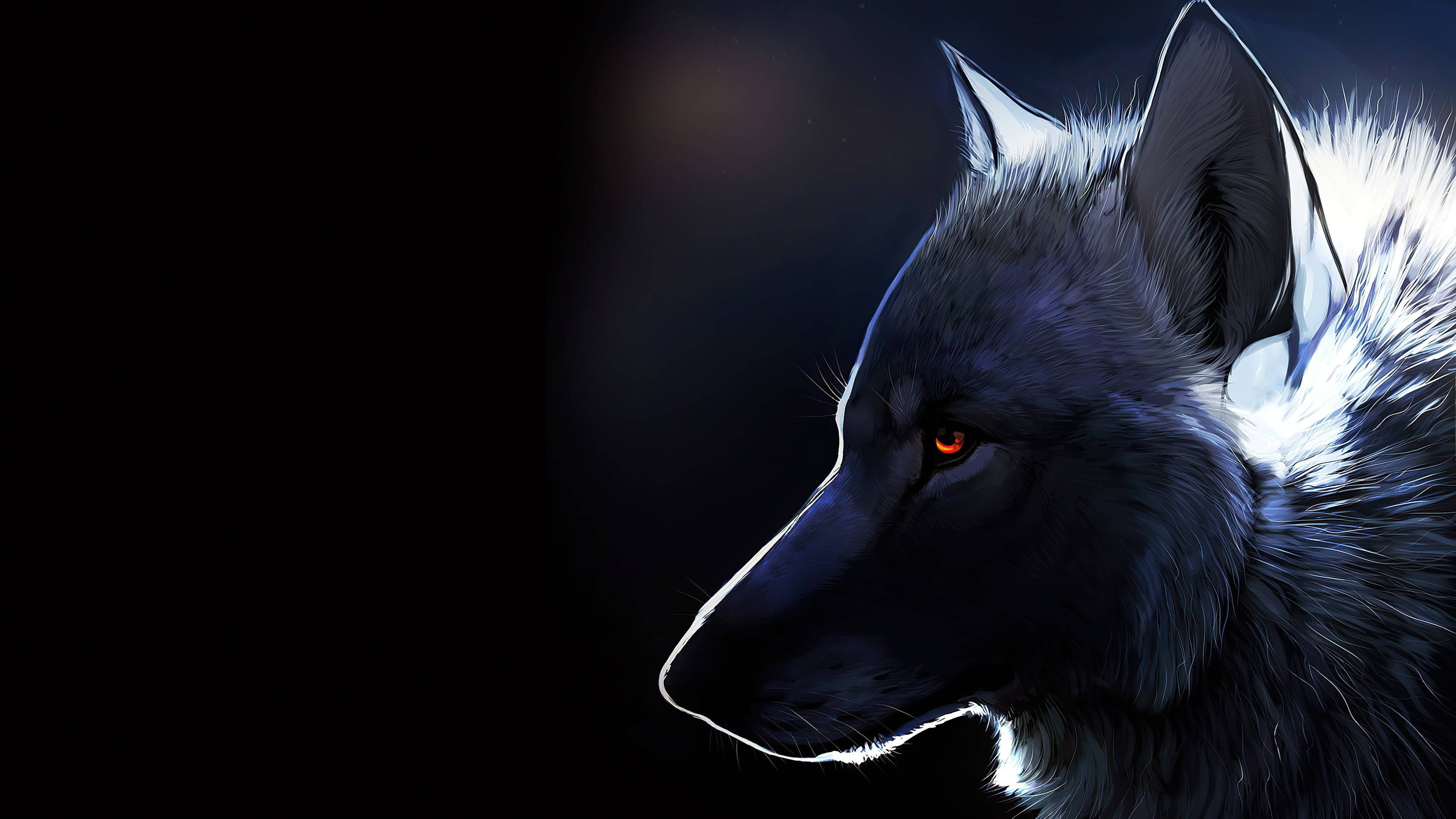 Anime Wolf Side Profile Dark Aesthetic