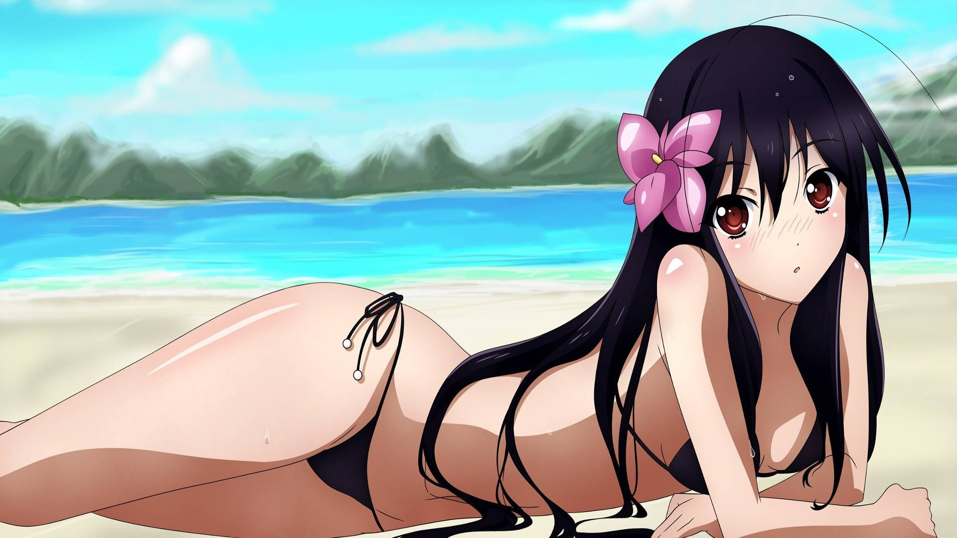 Anime Woman Bikini At Beach