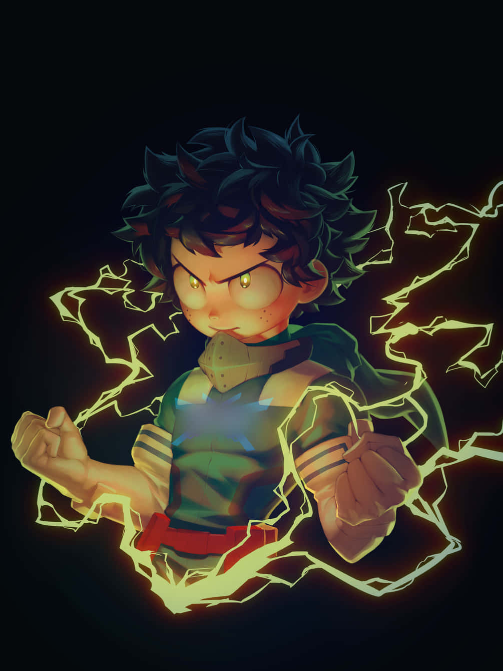 Anime Yellow Lightning Deku Phone