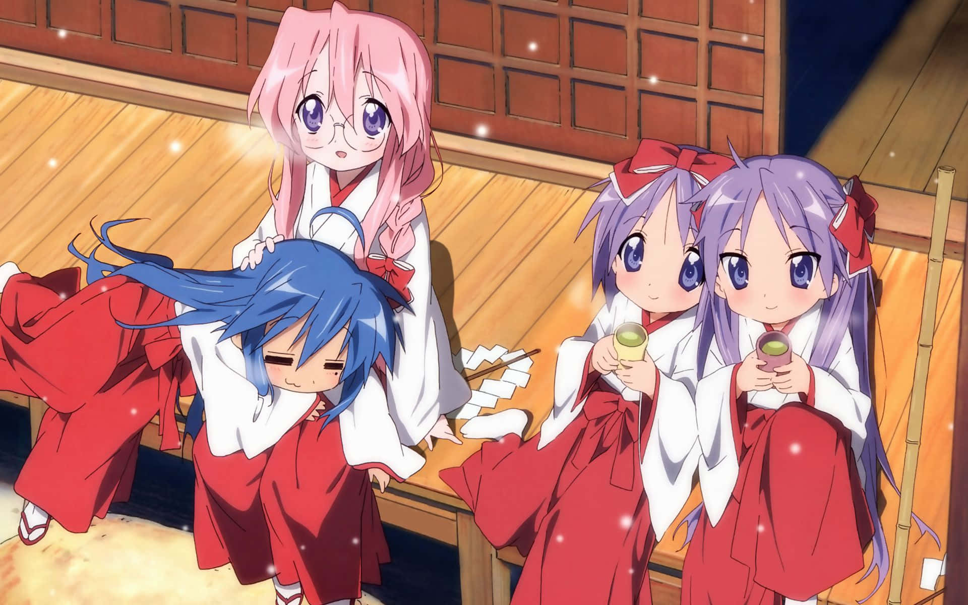 Animecore Lucky Star Shrine Maiden Background