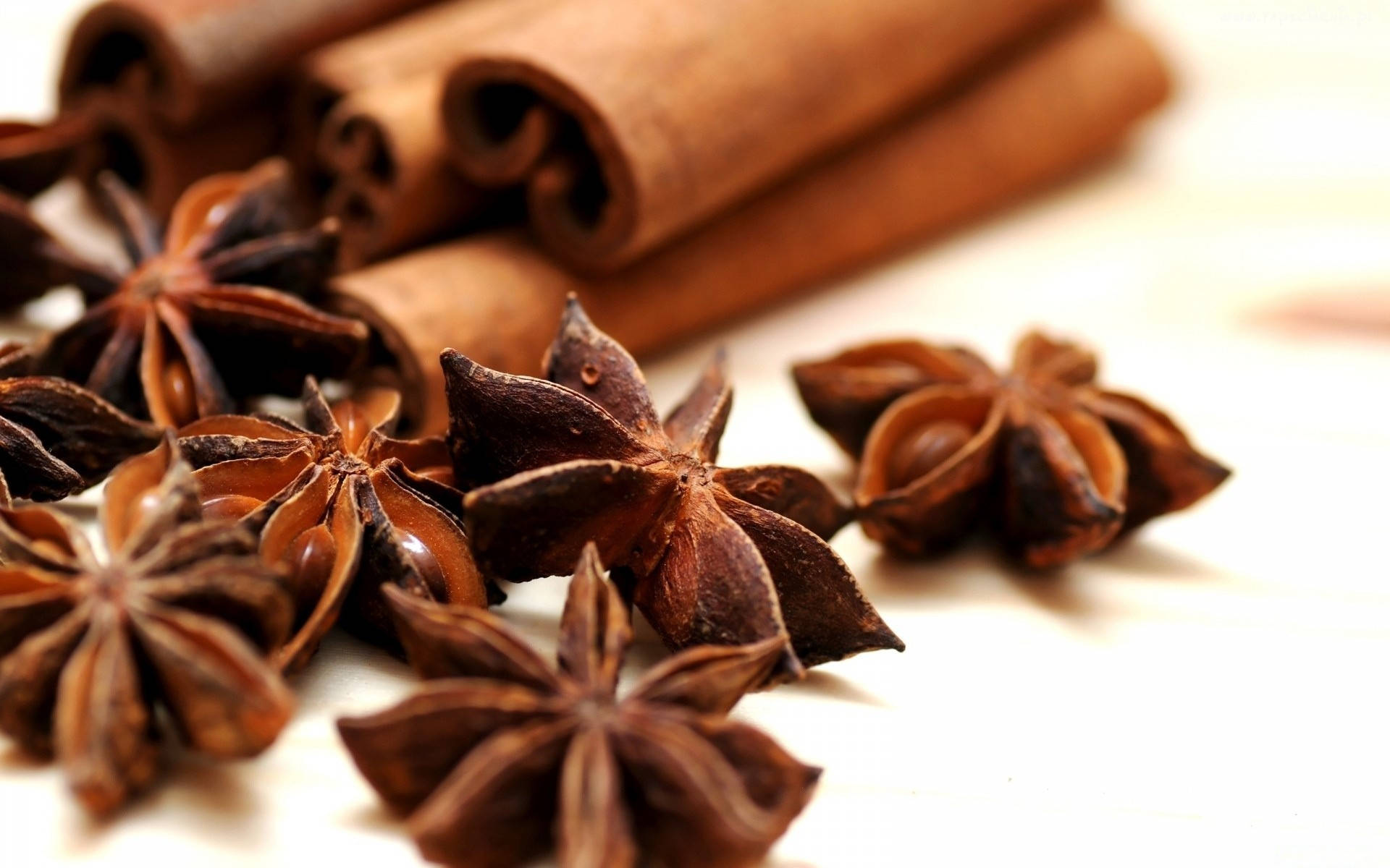 Anise And Cinnamon Spices Close Up Shot Background