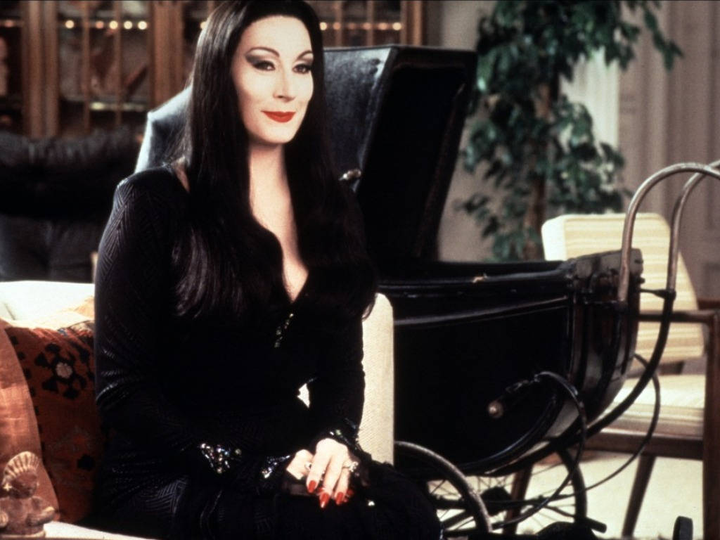 Anjelica Huston Movie Character Morticia Addams Background