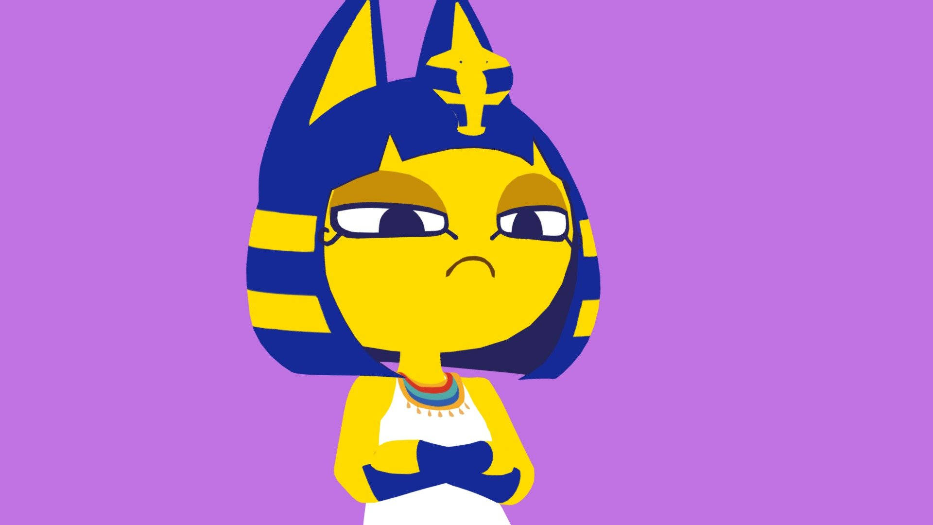 Ankha Animal Crossing Crossing Her Arms Background