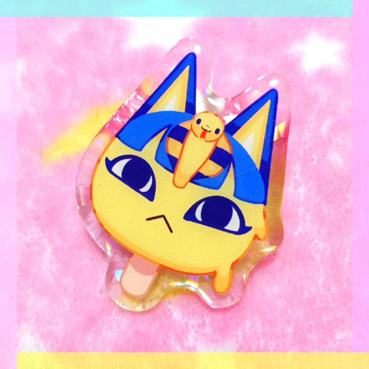 Ankha Animal Crossing On Pink Surface Background