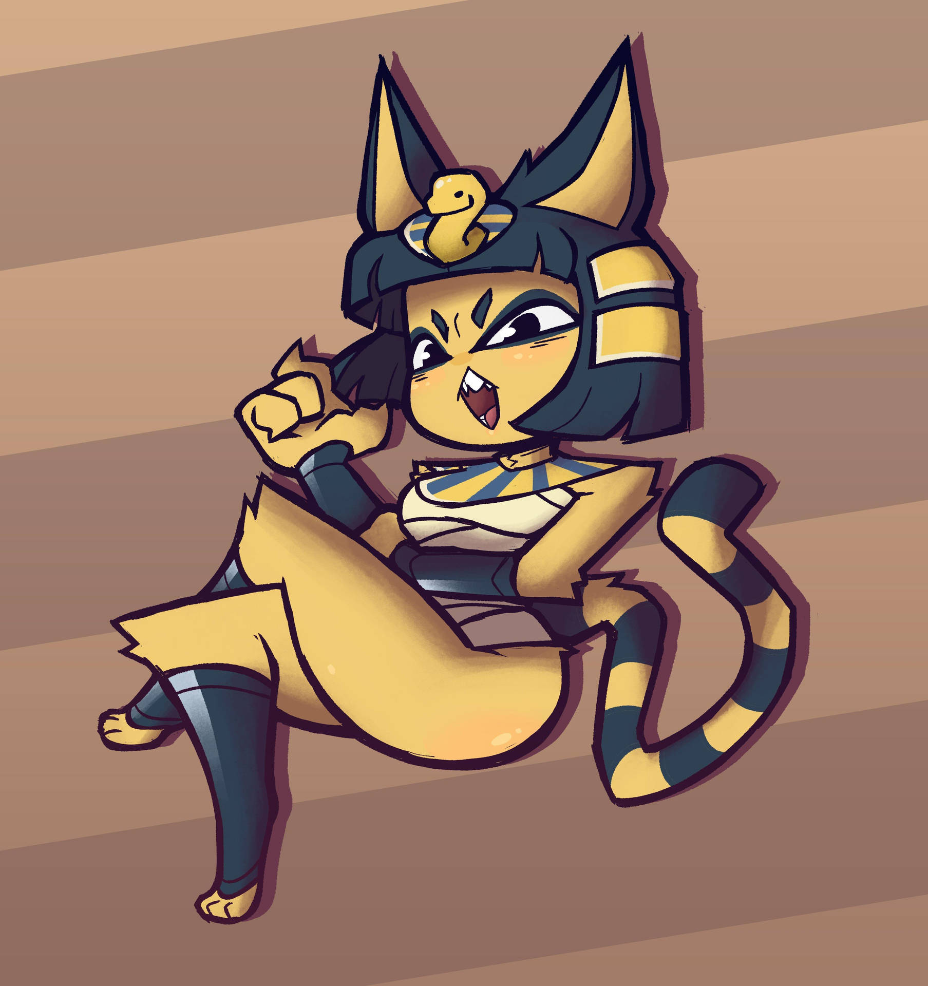 Ankha Animal Crossing Sitting Down Background