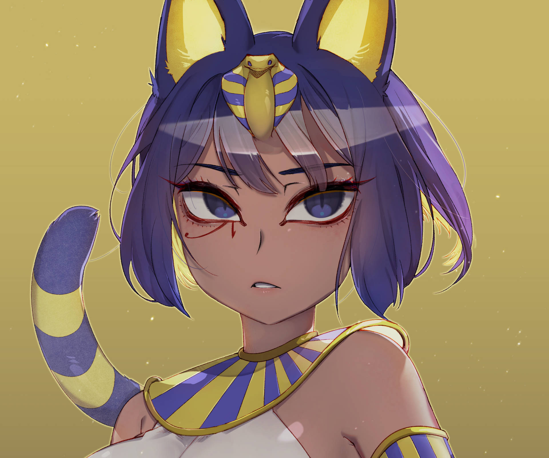 Ankha Animal Crossing With Egyptian Makeup Background