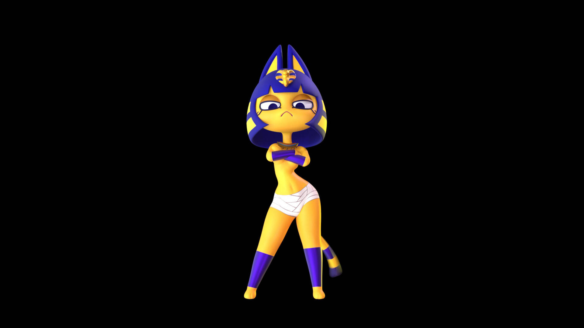 Ankha Animal Crossing With No Shirt Background