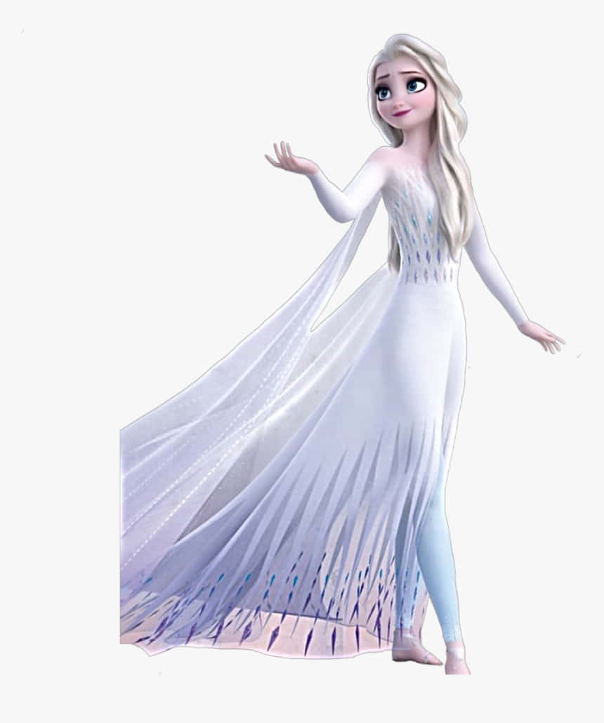 Anna And Elsa Wearing Beautiful White Dresses In The Movie Frozen 2. Background