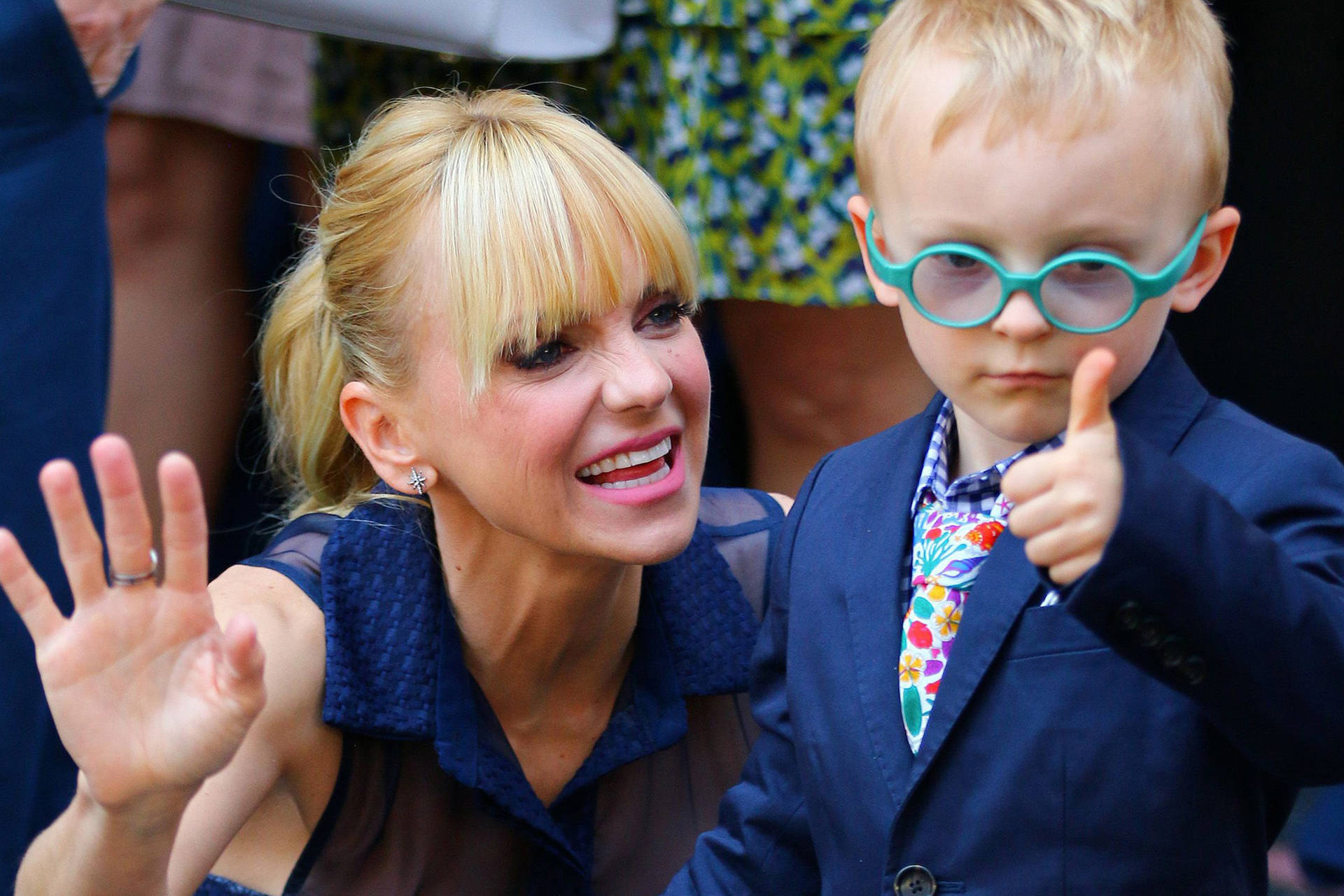 Anna Faris And Son Jack Pratt In Blazer