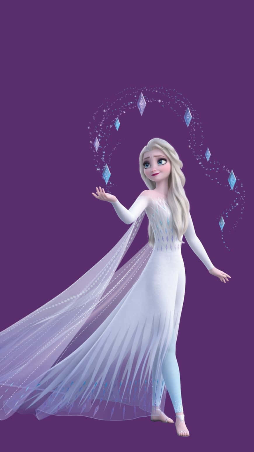 Anna's Sister, Elsa, Gorgeous In Her Gleaming White Dress From Frozen 2 Background