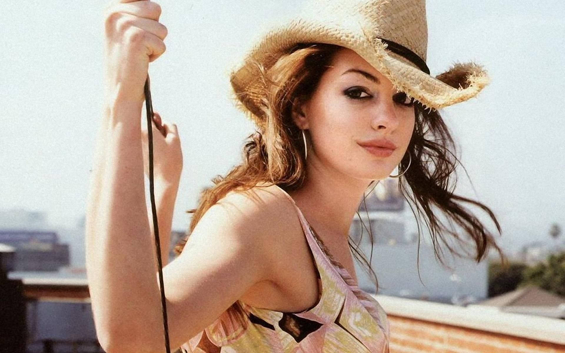 Anne Hathaway As A Cowgirl Background