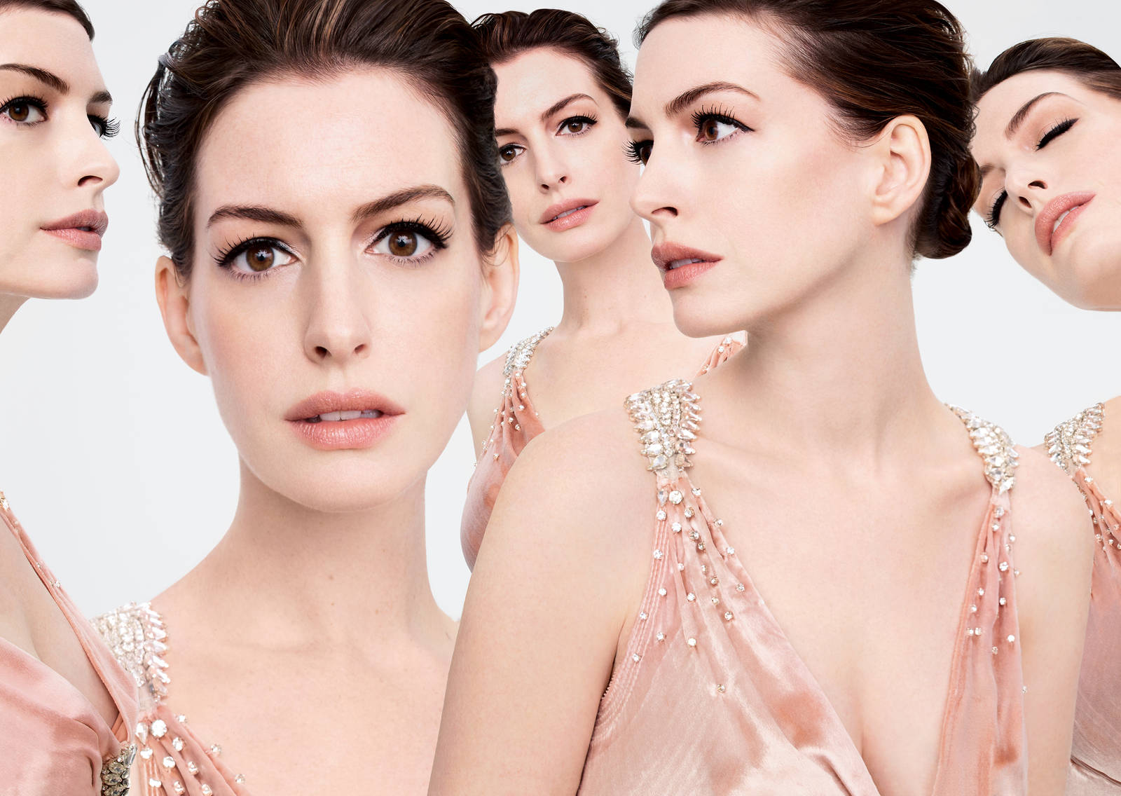 Anne Hathaway Looking Gorgeously Glamorous Background