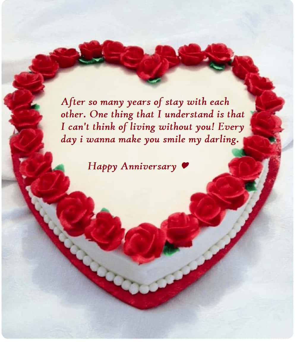 Anniversary Heart-shaped Cake Background