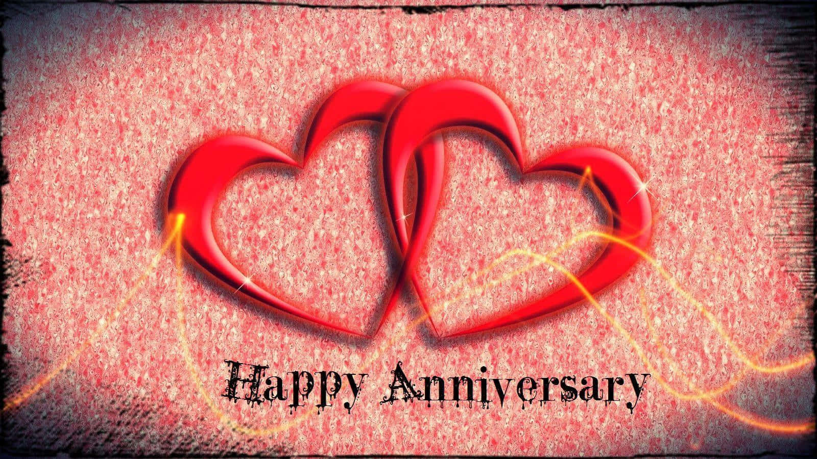 Anniversary Hearts On A String Background