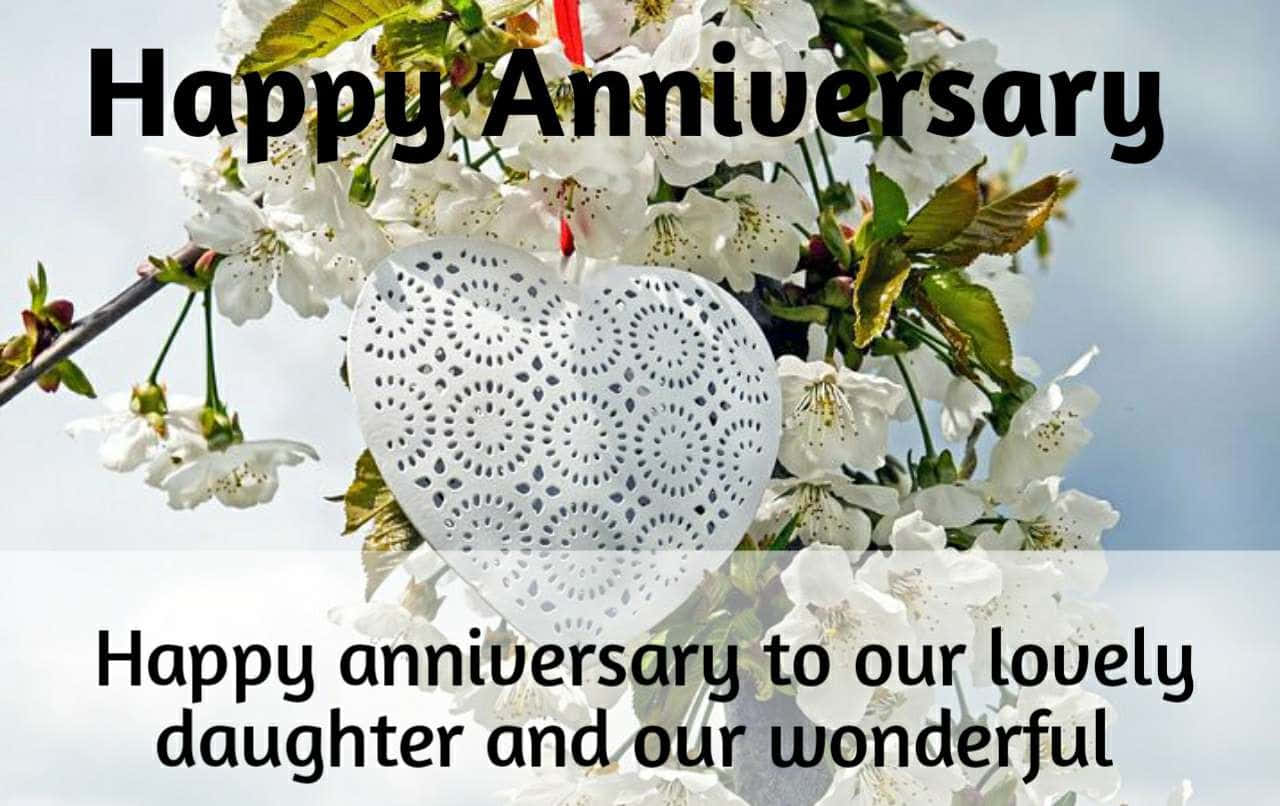 Anniversary Message With White Flowers