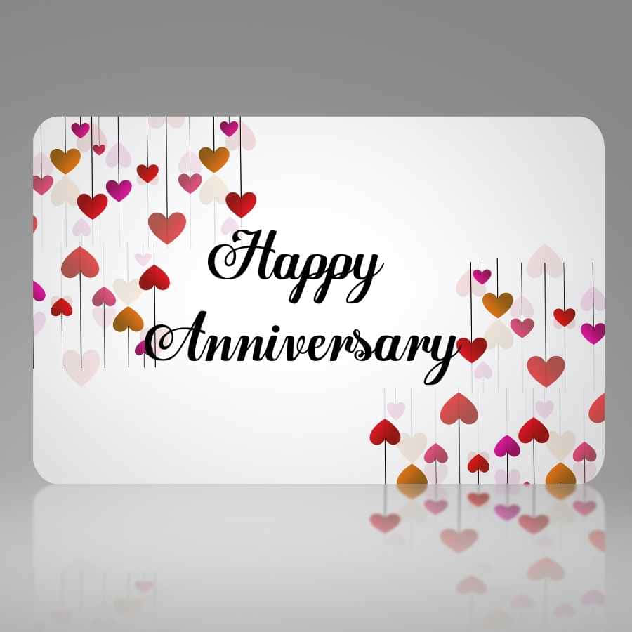Anniversary With Small Colorful Hearts Background