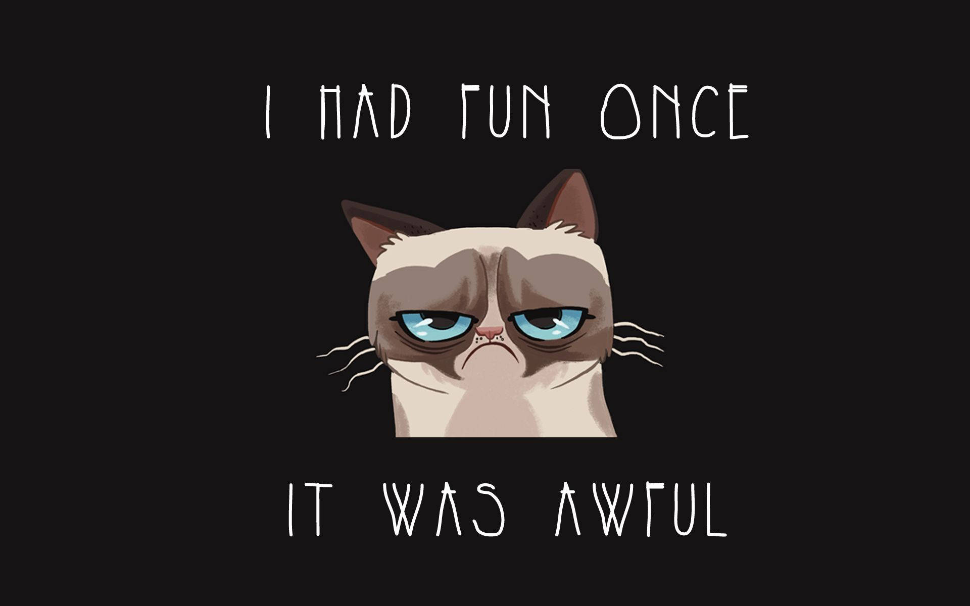 Annoyed Cartoon Cat Expressing Dissatisfaction Background