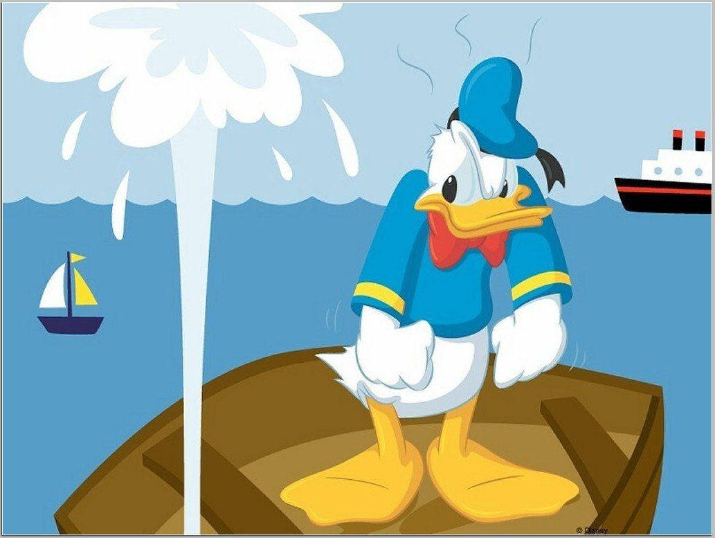 Annoyed Donald Duck Sinking Boat Background