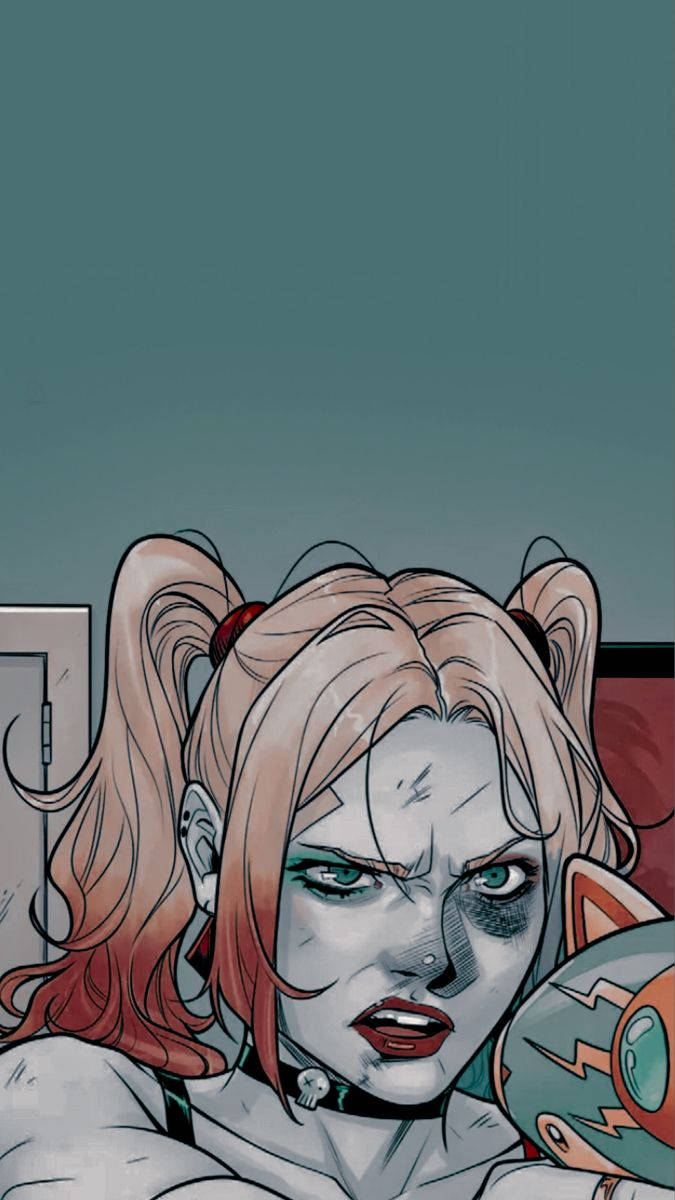 Annoyed Harley Quinn Phone Comics Background