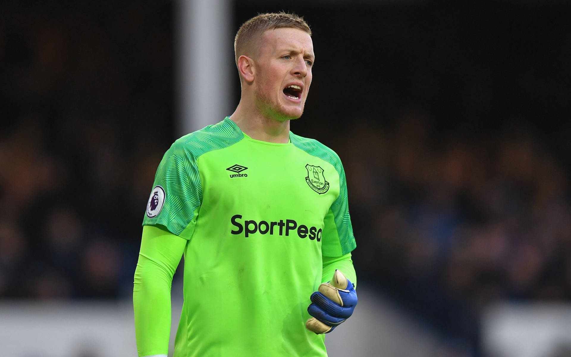 Annoyed Jordan Pickford