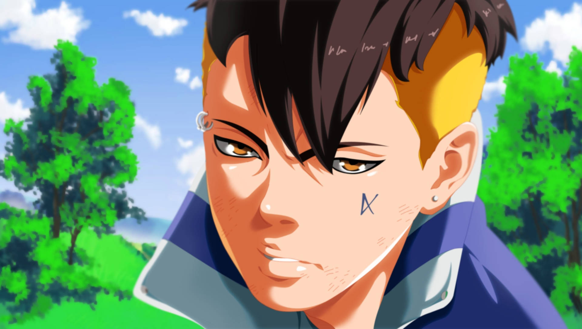 Annoyed Kawaki Close-up Background