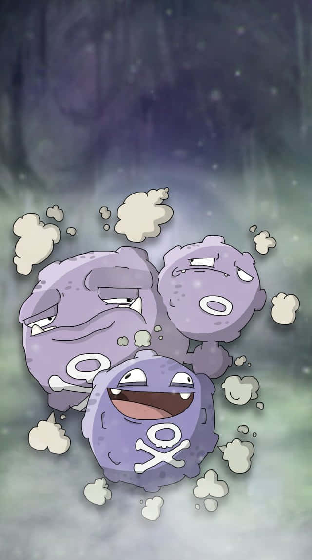 Annoyed Weezing With Koffing Background