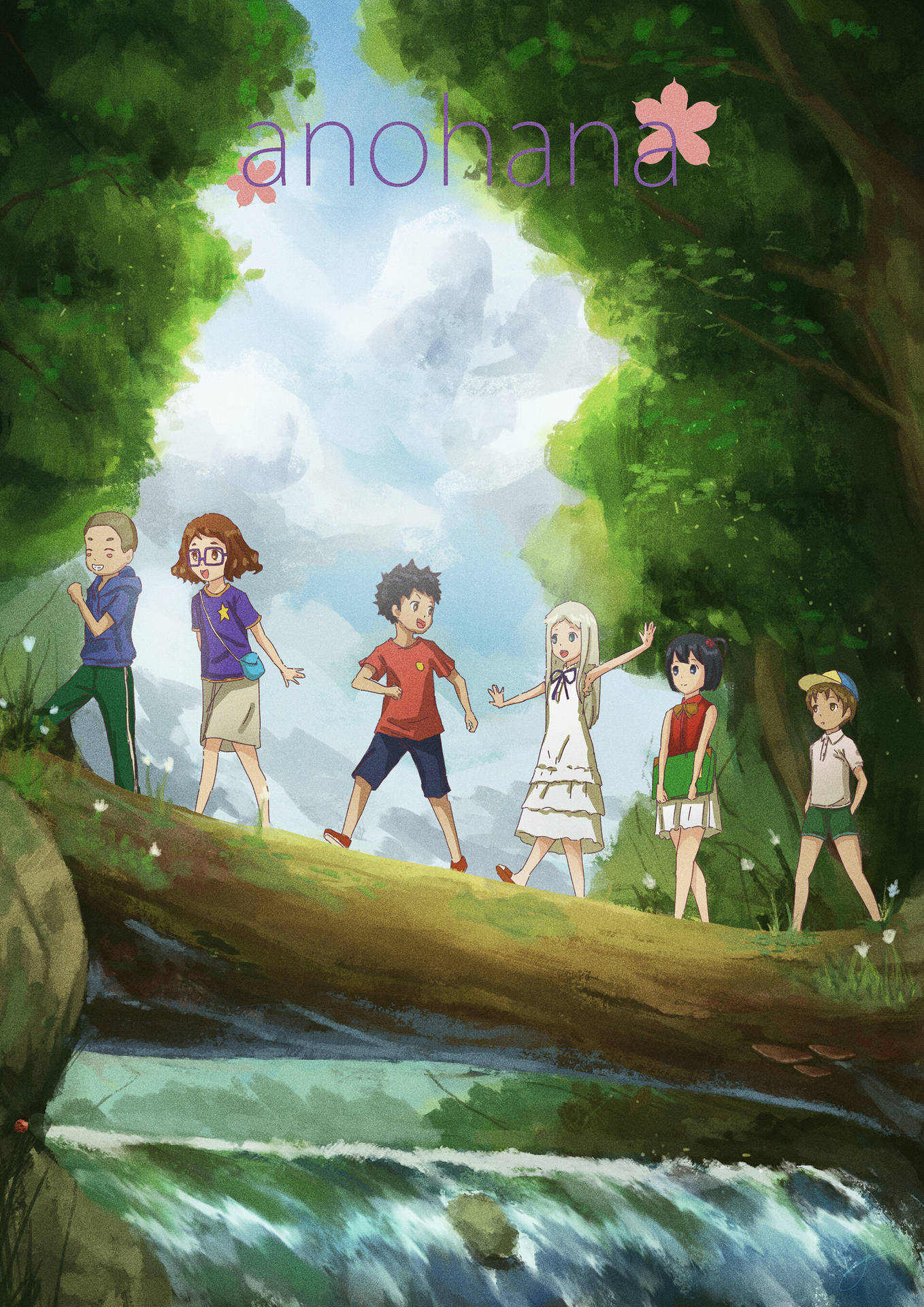 Anohana Characters: A Moment Of Friendship Background