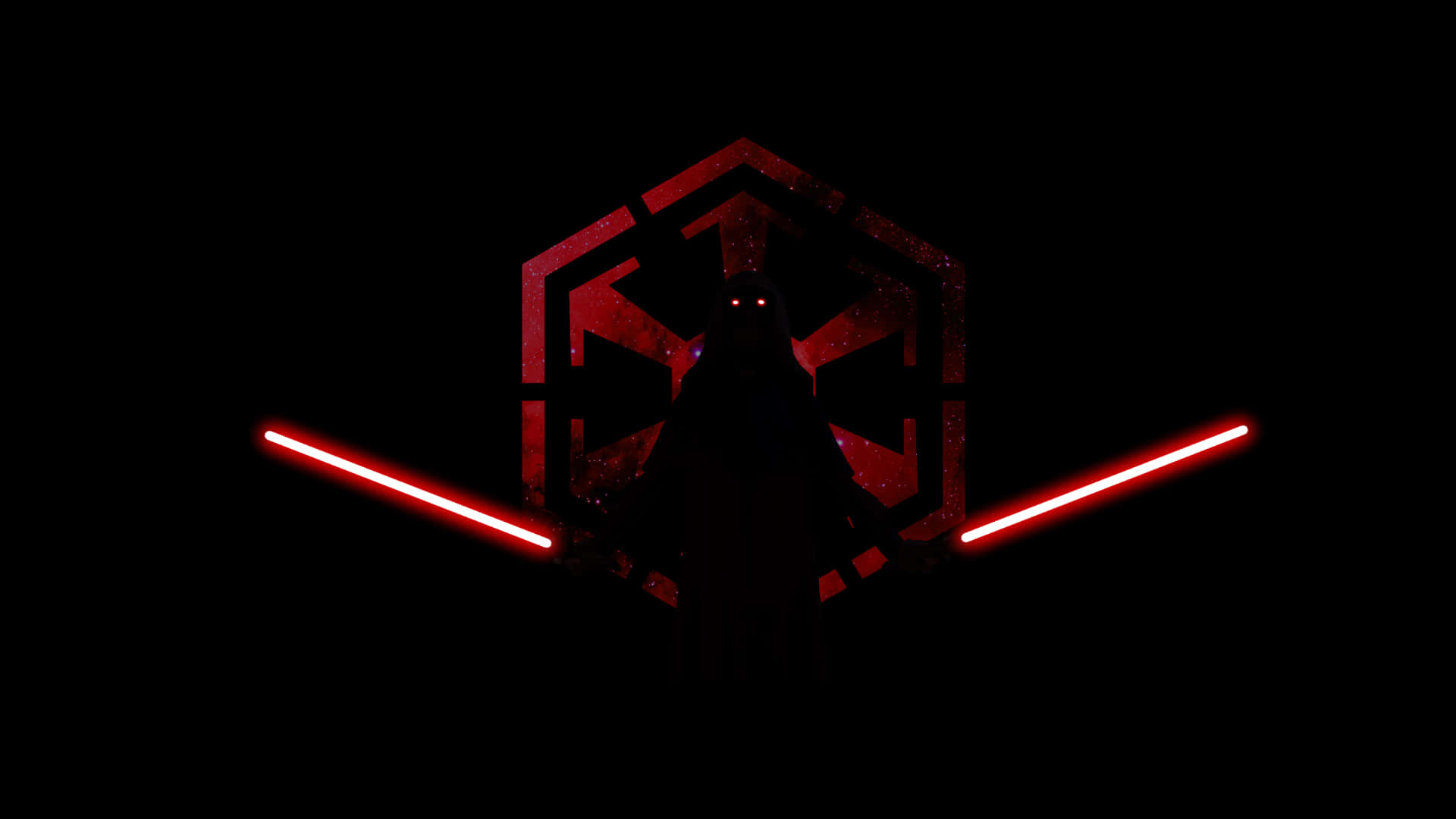 Anonymous Person With Lateral Lightsabers Background