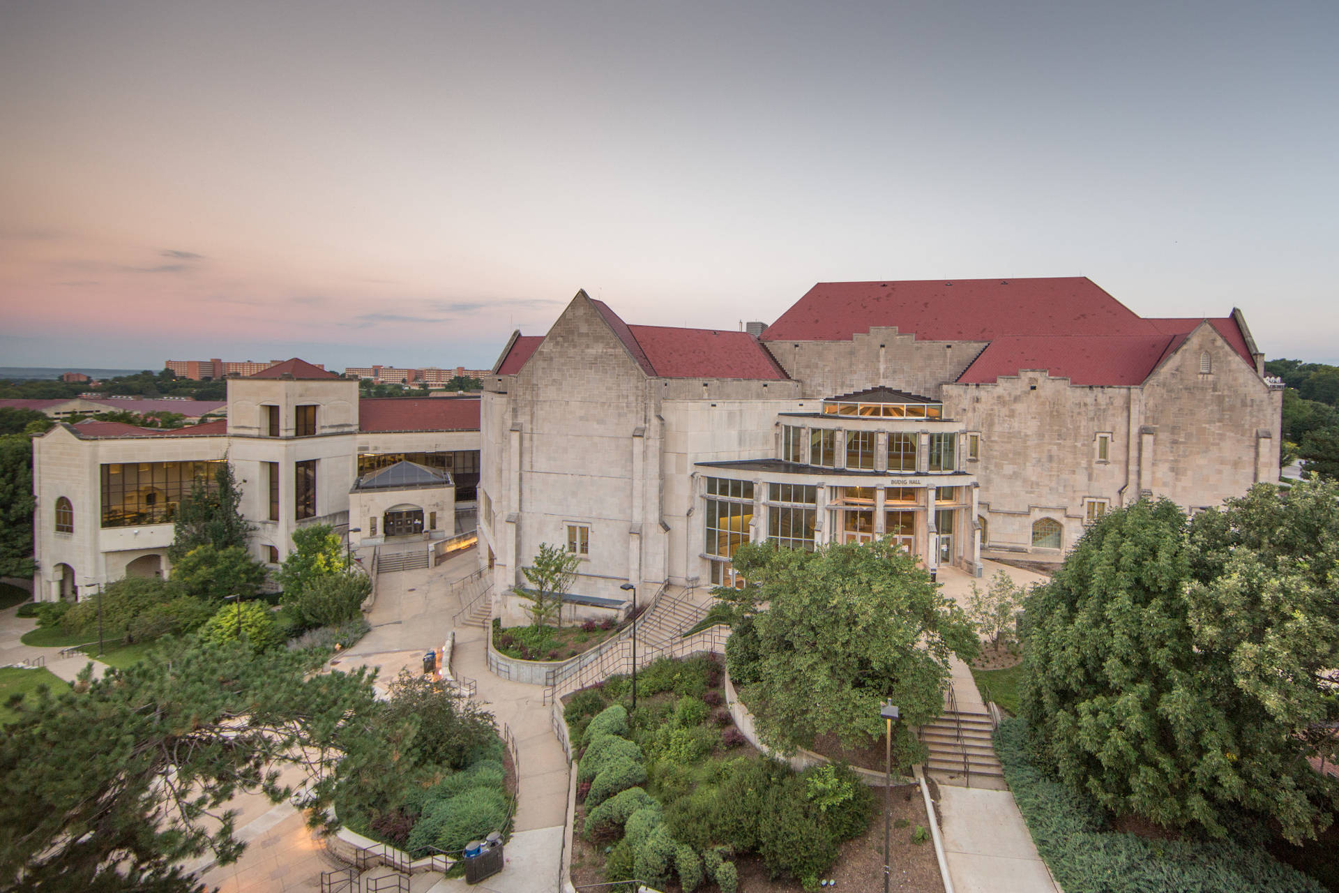 Anschutz Library At University Of Kansas During Sunset