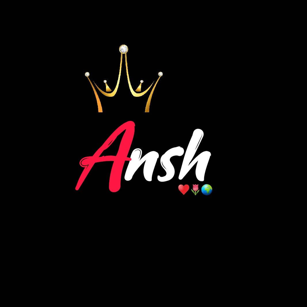 Ansh Name Simple Black Background