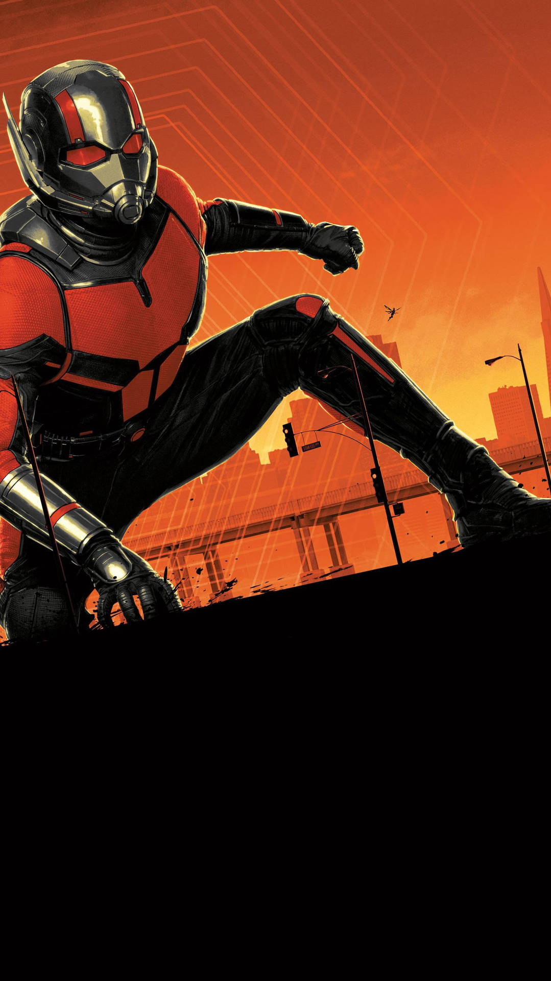 Ant Man Superhero Animated Stance Background