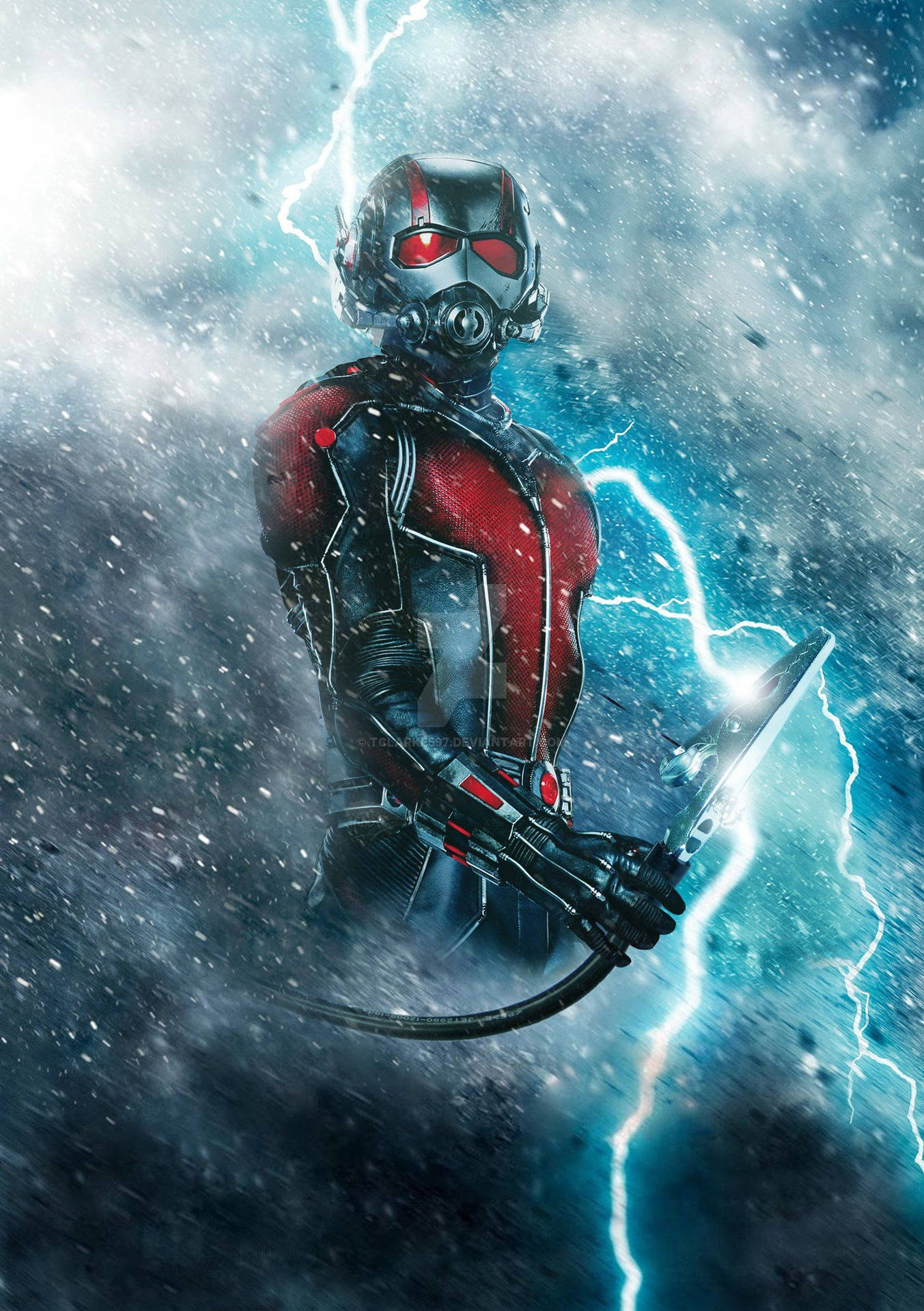 Ant Man Superhero Electricity Background