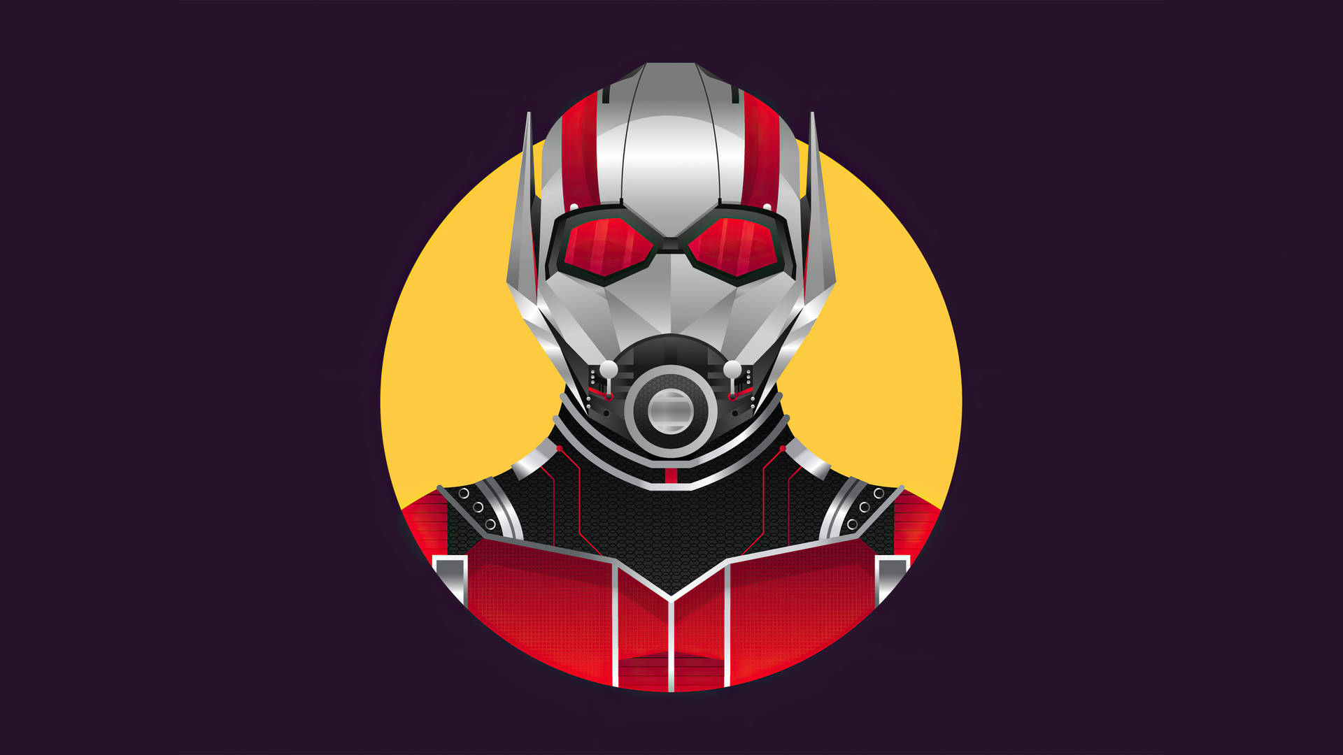 Ant Man Superhero In Circle Background