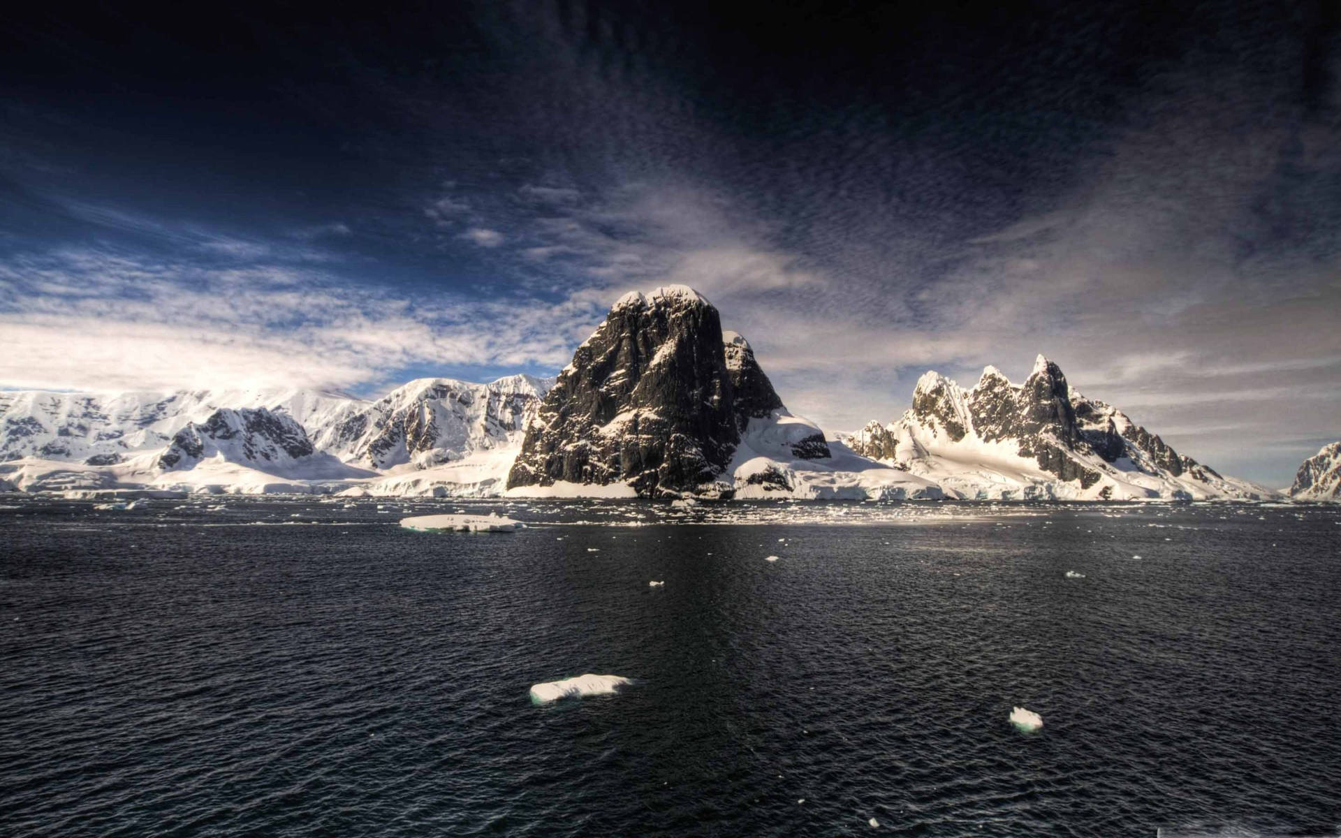 Antarctica Graphite Colored Mountain Background
