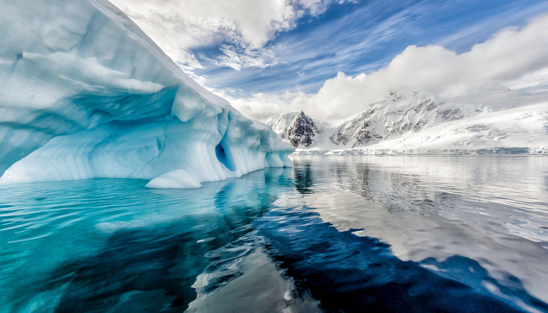 Antarctica Layers Of Glaciers Background