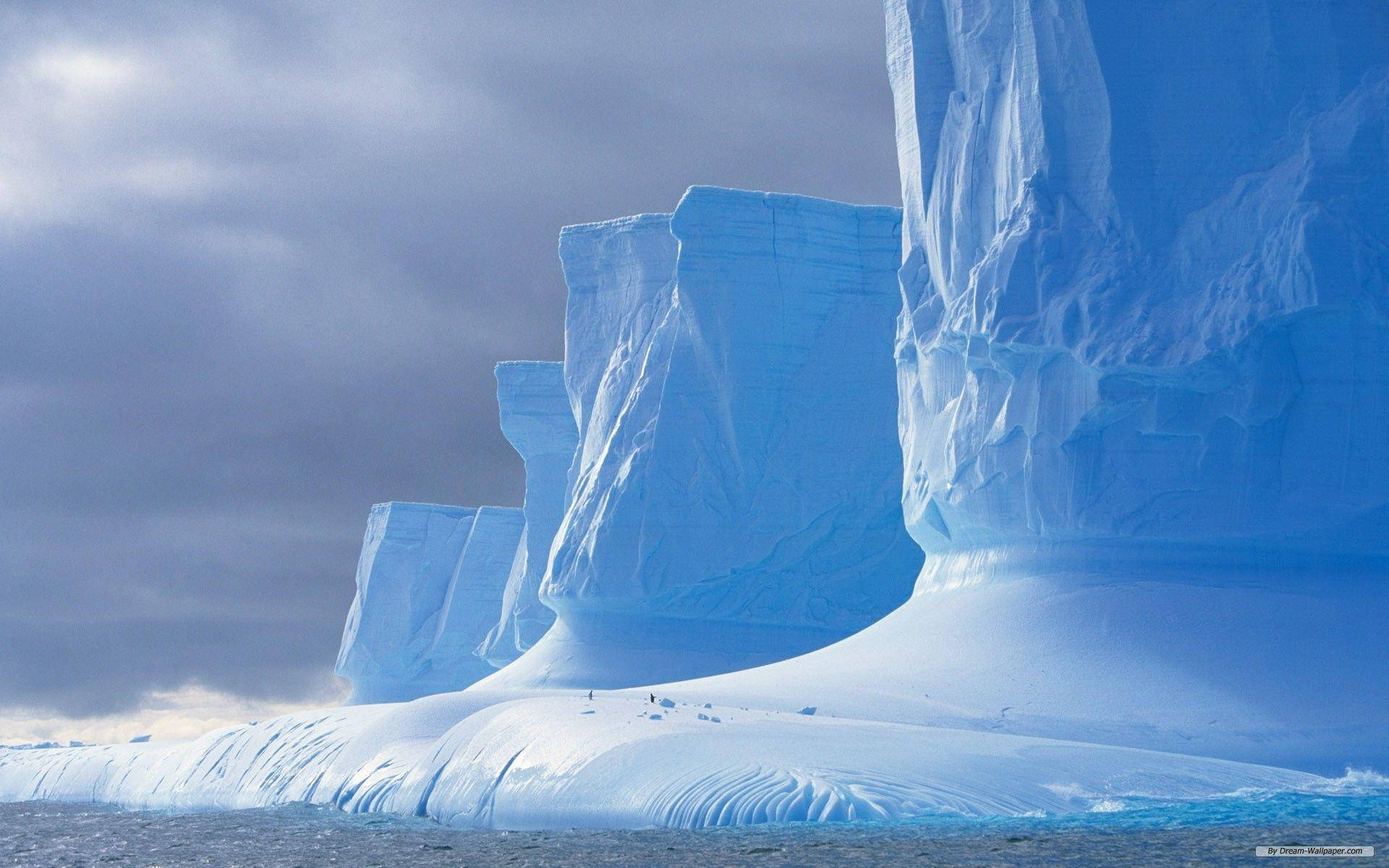 Antarctica Massive Building-like Glaciers Background
