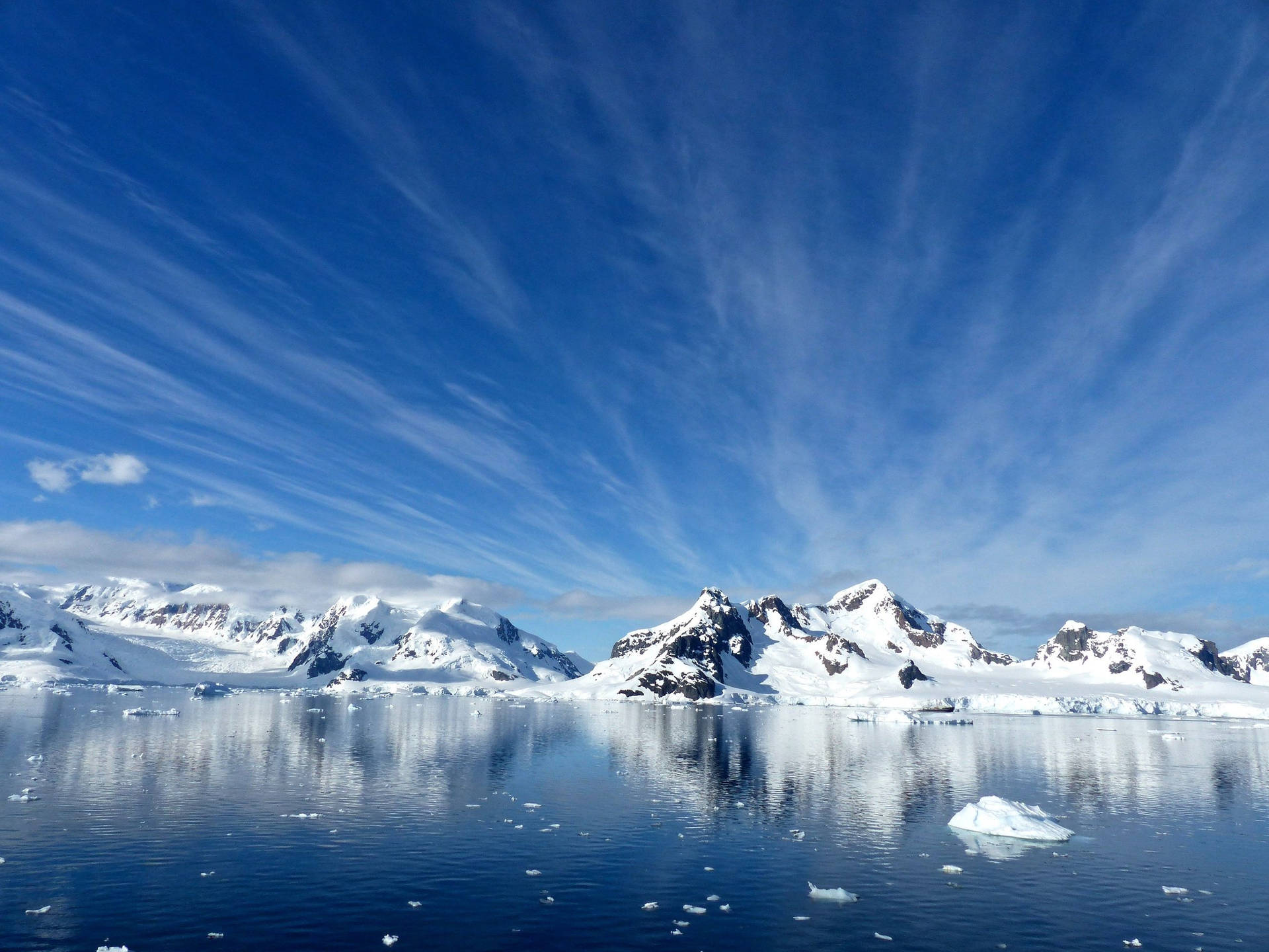 Antarctica Mirror Surfaced Water Background