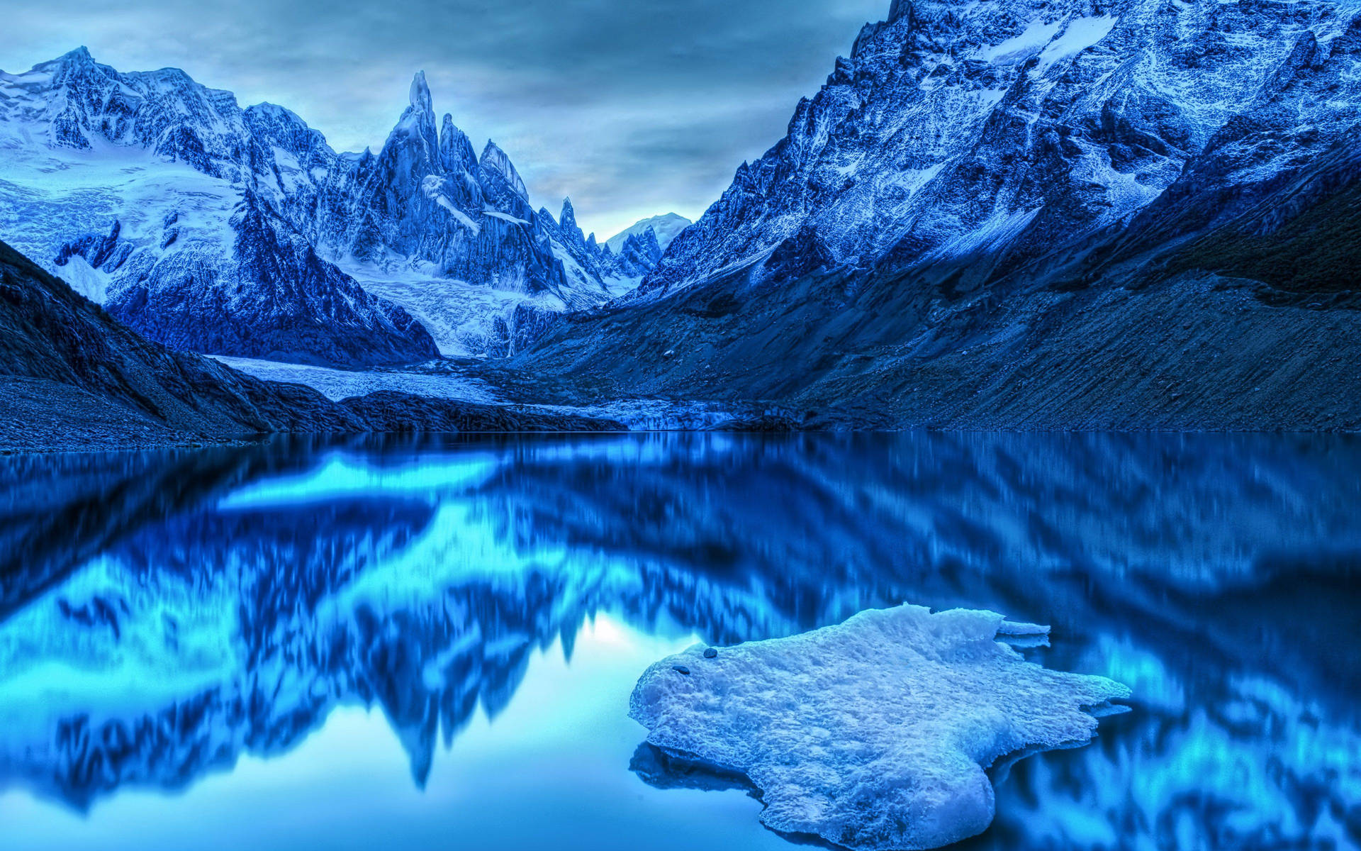 Antarctica Monochromatic Blue Ice Background