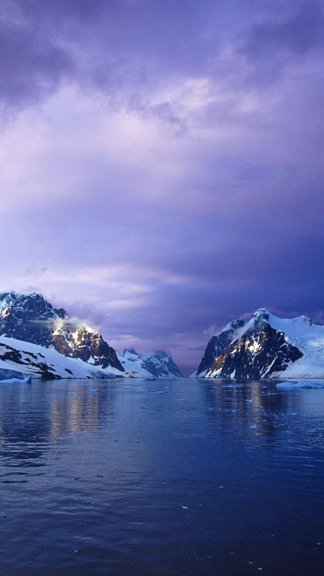 Antarctica Two Facing Mountains Background