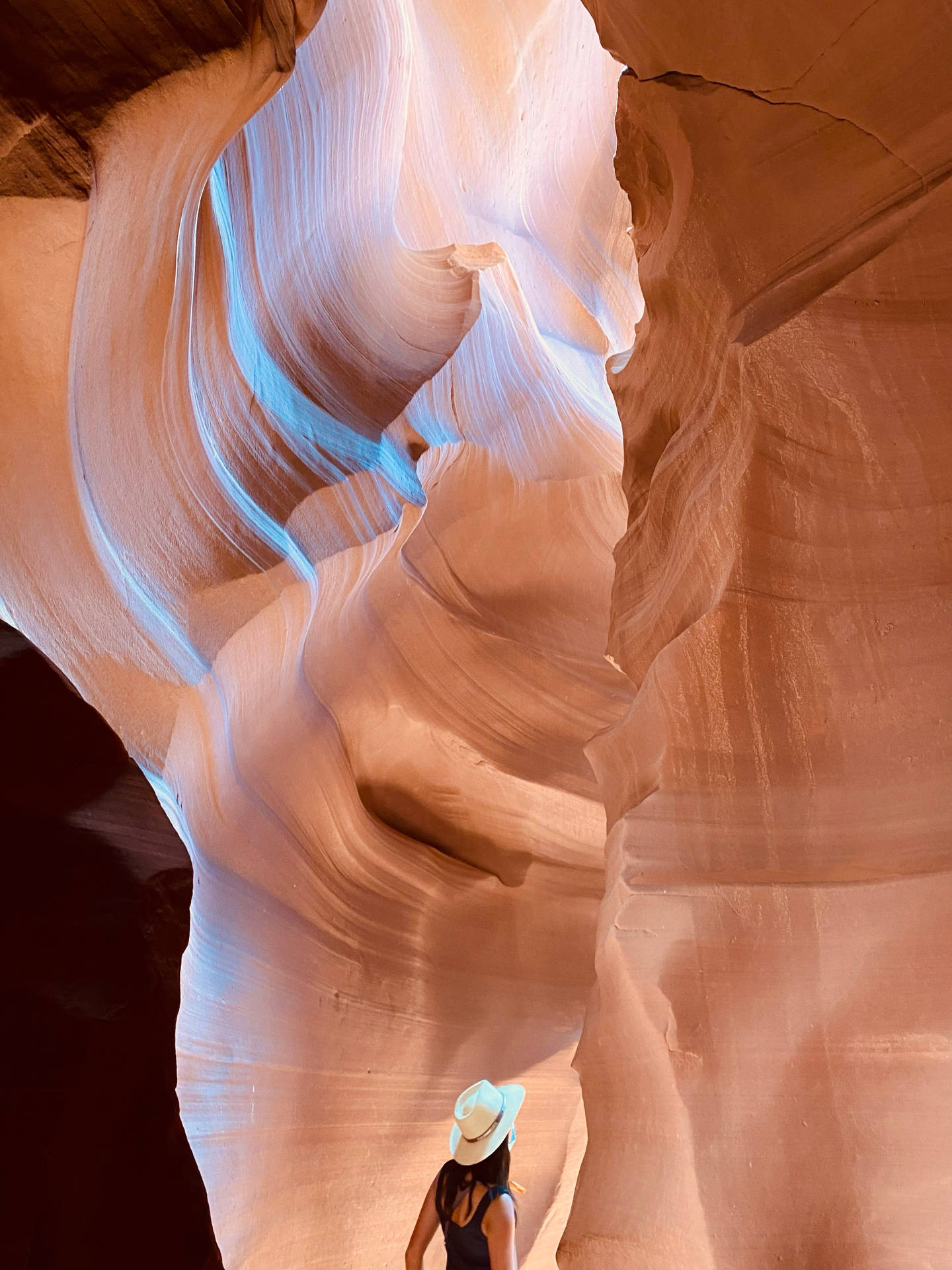 Antelope Canyon Blue Hues Background